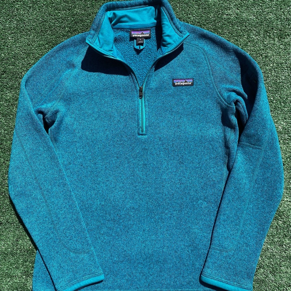 Patagonia Better Sweater 1/4 Zip Pullover Jacket Teal Blue Green Women’s Small